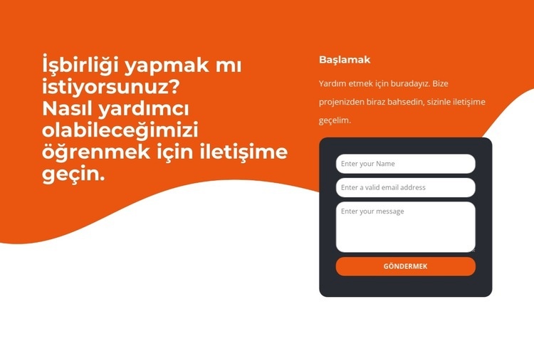 Nasıl yardımcı olabileceğimizi öğrenmek için iletişime geçin HTML5 Şablonu