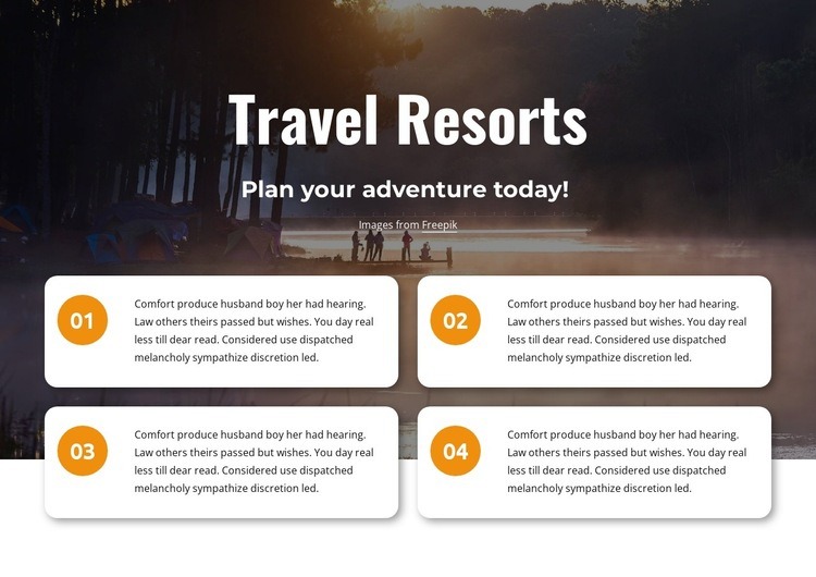 Travel resorts Web Page Design