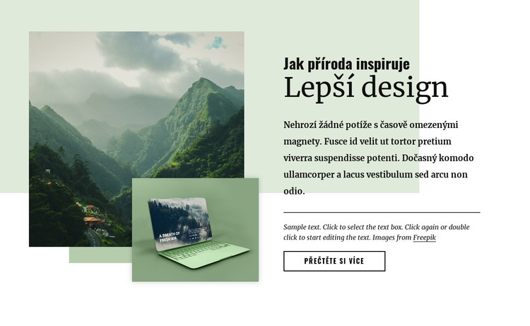 Příroda inspiruje lepší design Šablona webové stránky