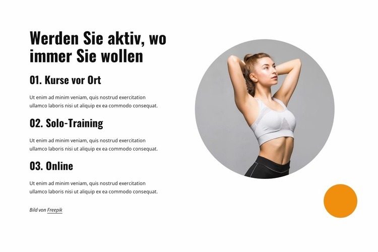 Online-Kurse und Solo-Workouts HTML Website Builder