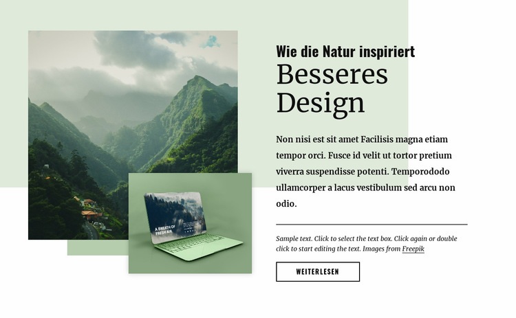 Die Natur inspiriert zu besserem Design Website Builder-Vorlagen