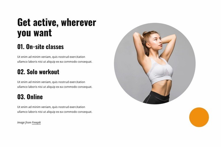 Online classes and solo workouts Elementor Template Alternative