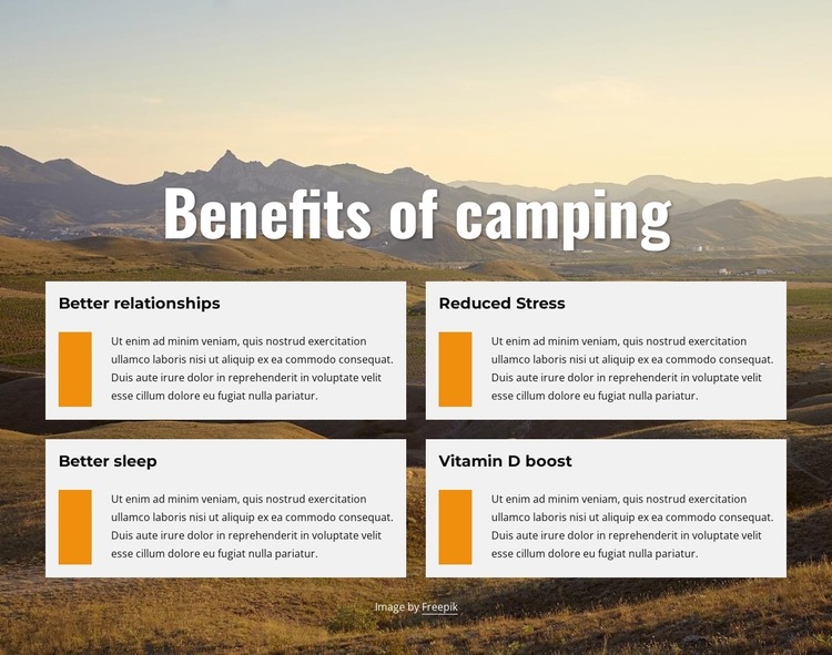 Benefits of camping HTML5 Template