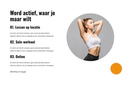 HTML-Landing Voor Online Lessen En Solo-Workouts