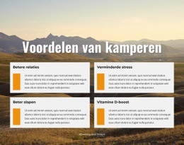 Meest Creatieve HTML5-Sjabloon Voor Voordelen Van Kamperen