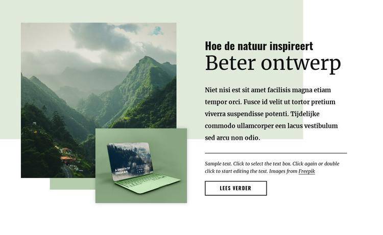 De natuur inspireert tot beter ontwerp Sjabloon voor één pagina