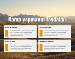 Kamp Yapmanın Faydaları - Işlevsellik Açılış Sayfası