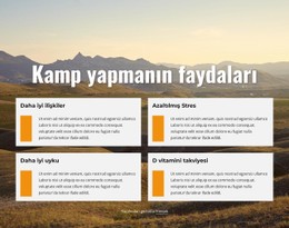 Kamp Yapmanın Faydaları HTML CSS Web Sitesi Şablonu