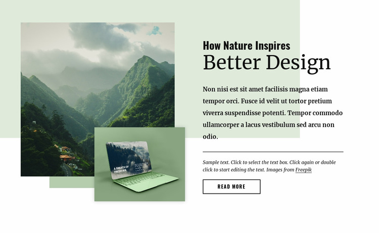Nature inspires better design Website Mockup