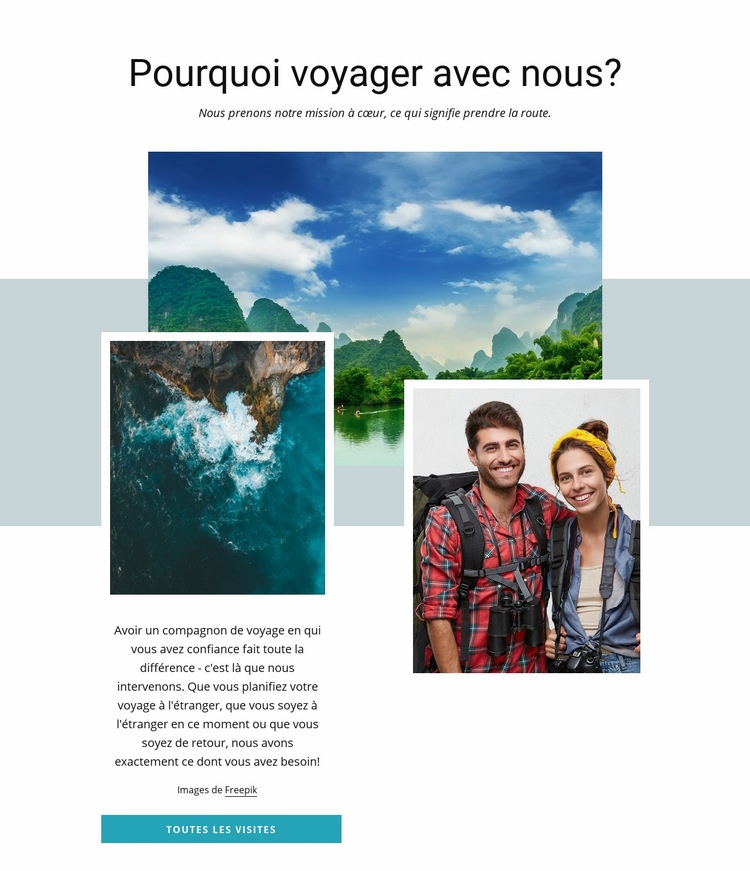 Guides personnels Page de destination