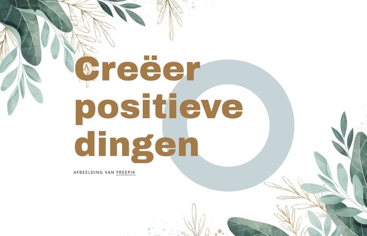 Creatieve positieve dingen Website mockup