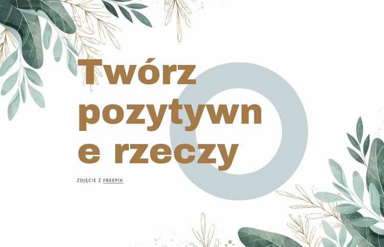 Twórcze pozytywne rzeczy Projekt strony internetowej