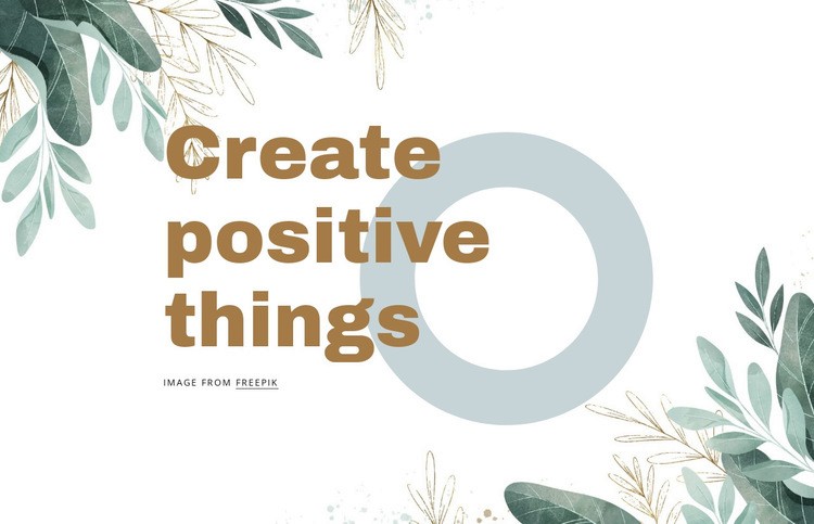 Kreativa positiva saker Html webbplatsbyggare