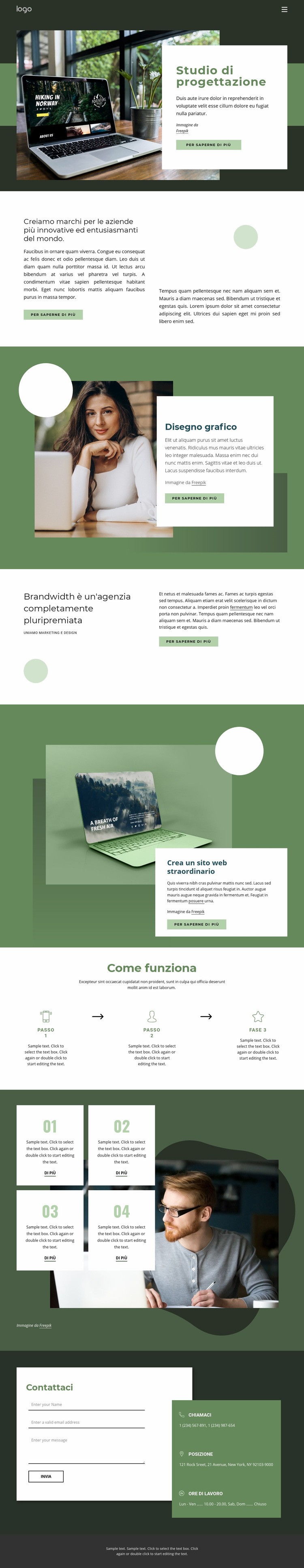 Design ispirato dalla natura Costruttore di siti web HTML