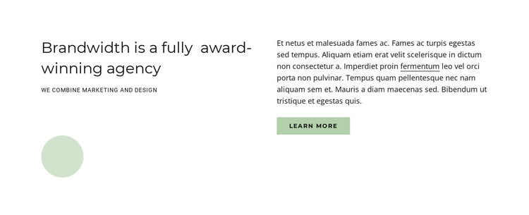 Award winning agency HTML Template