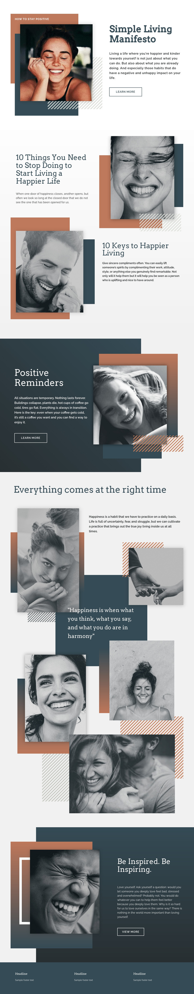 Simple Living Light Homepage Design