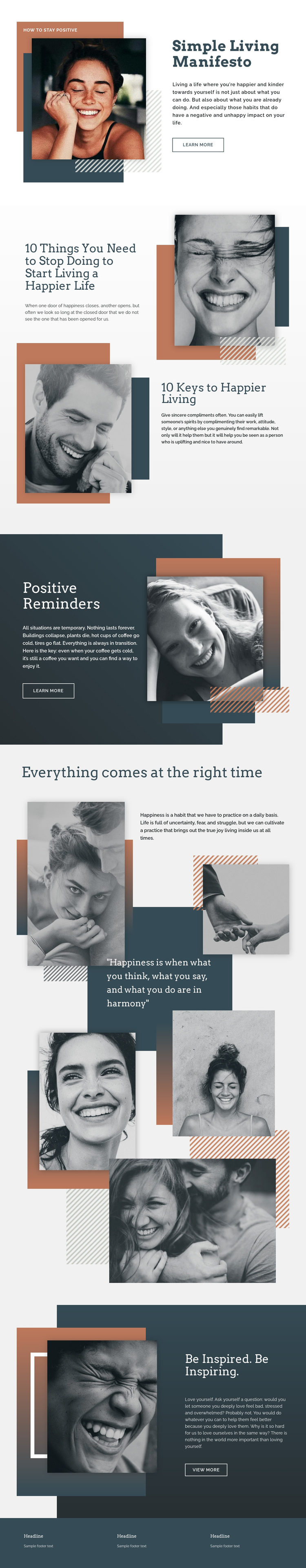 Simple Living Light One Page Template