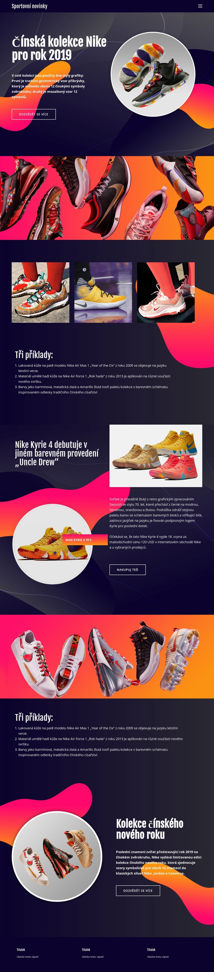 Kolekce Nike Šablona webové stránky