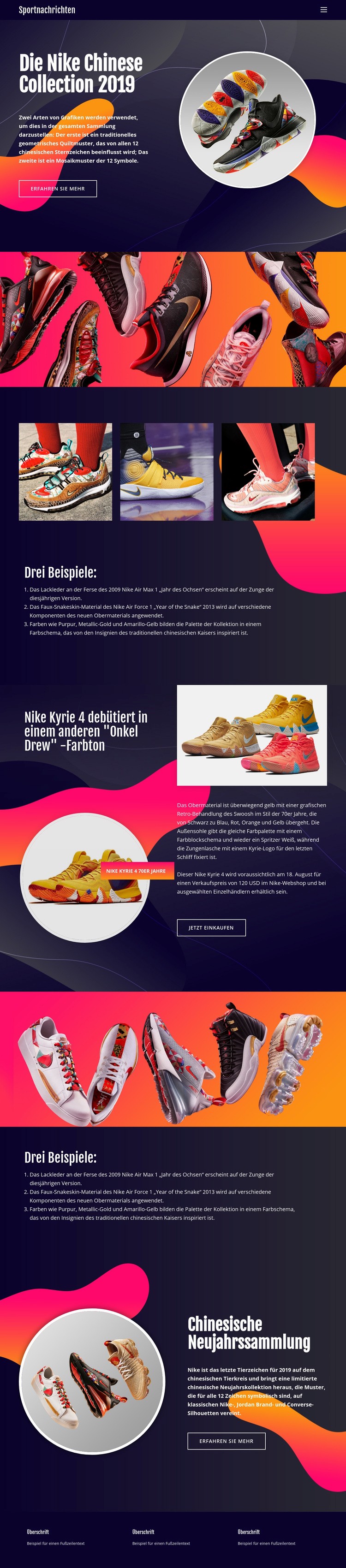 Nike Kollektion HTML5-Vorlage