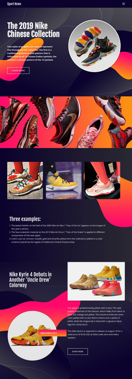Nike Collection - Free HTML Website Builder