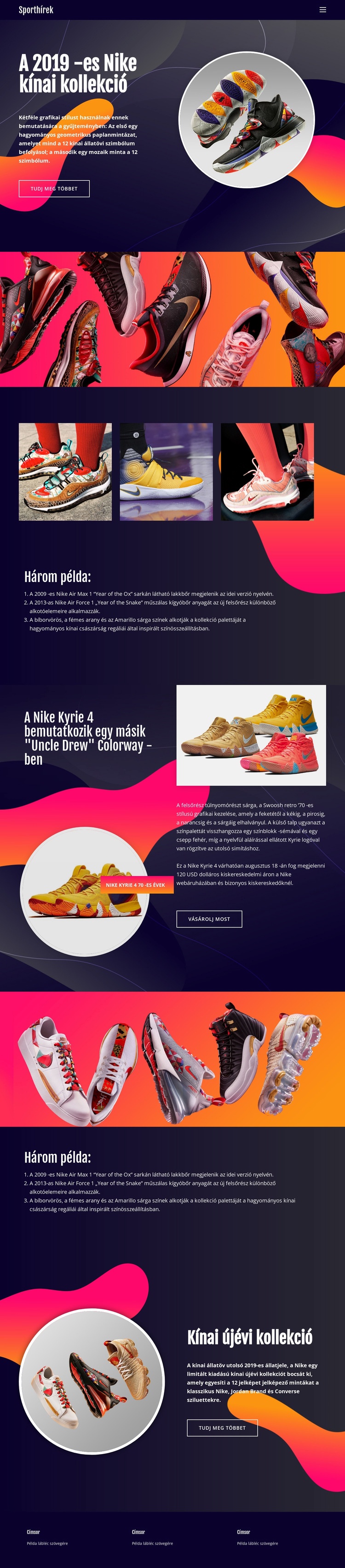 Nike kollekció CSS sablon