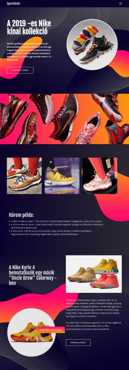 Nike Kollekció - HTML Oldalsablon