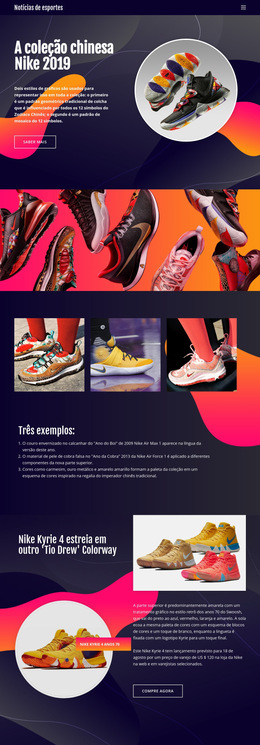 Coleção Nike - Modelo De Site Simples