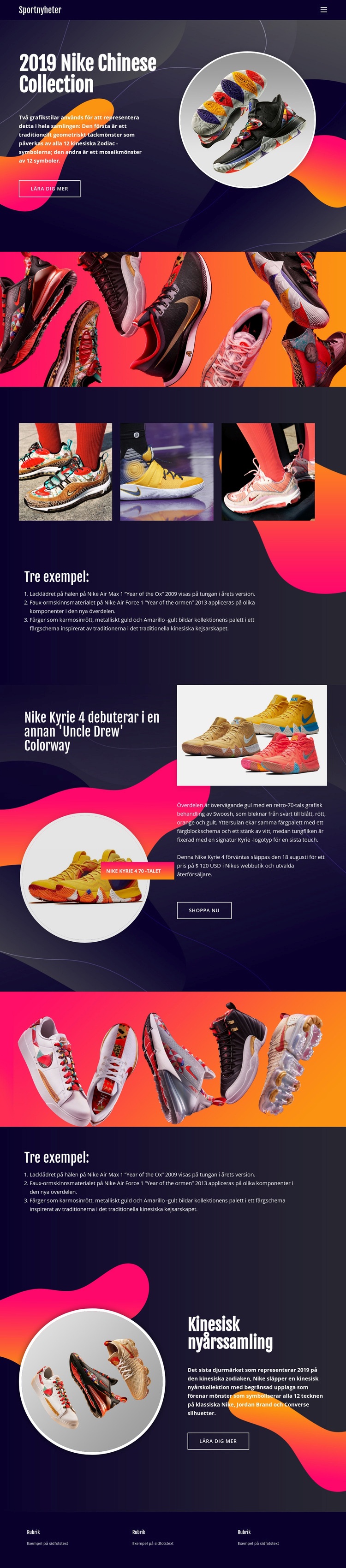 Nike -kollektion HTML-mall