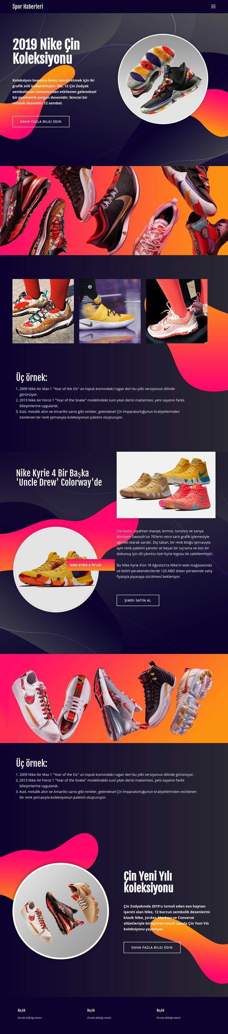 Nike Koleksiyonu Web sitesi tasarımı