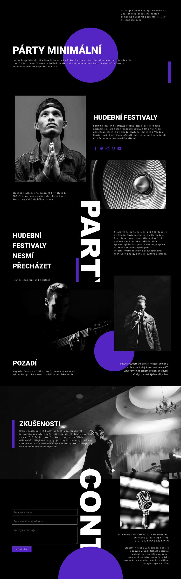 Hudební festival Webový design