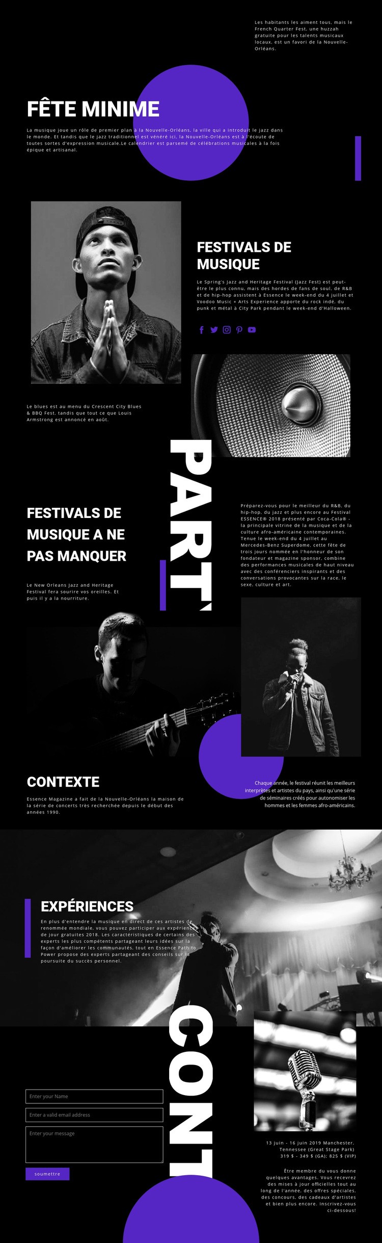 Festival de musique Modèle HTML