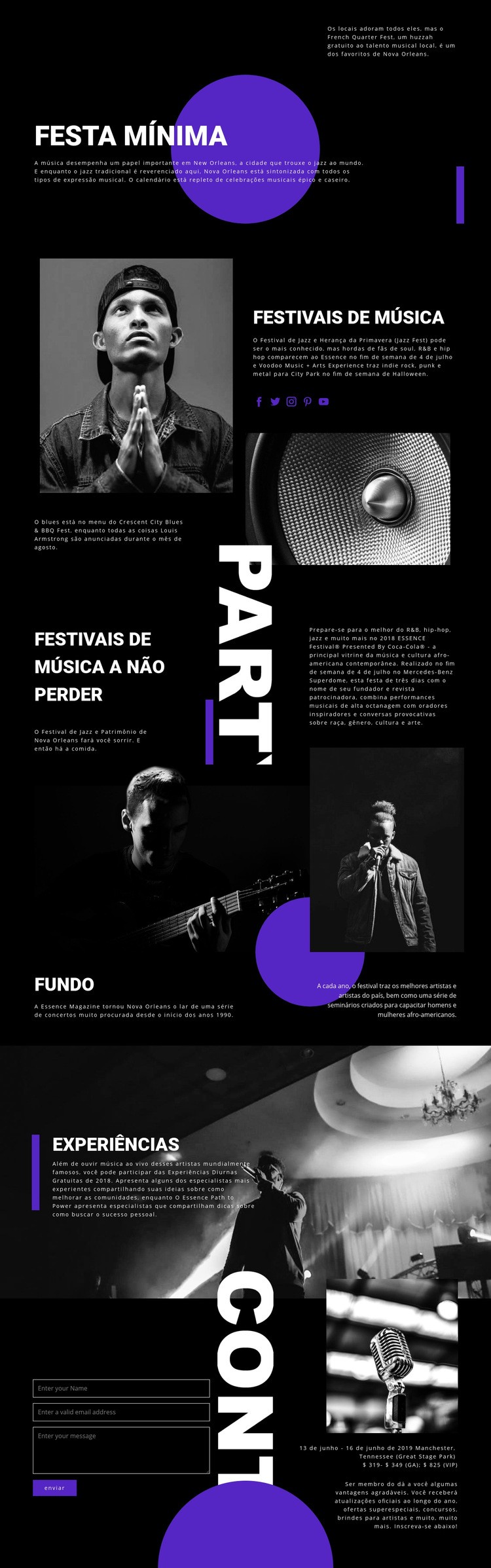 Festival de Música Modelo de site