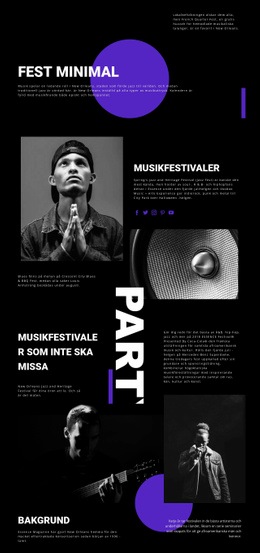 Musikfestival - HTML-Webbplatsmall