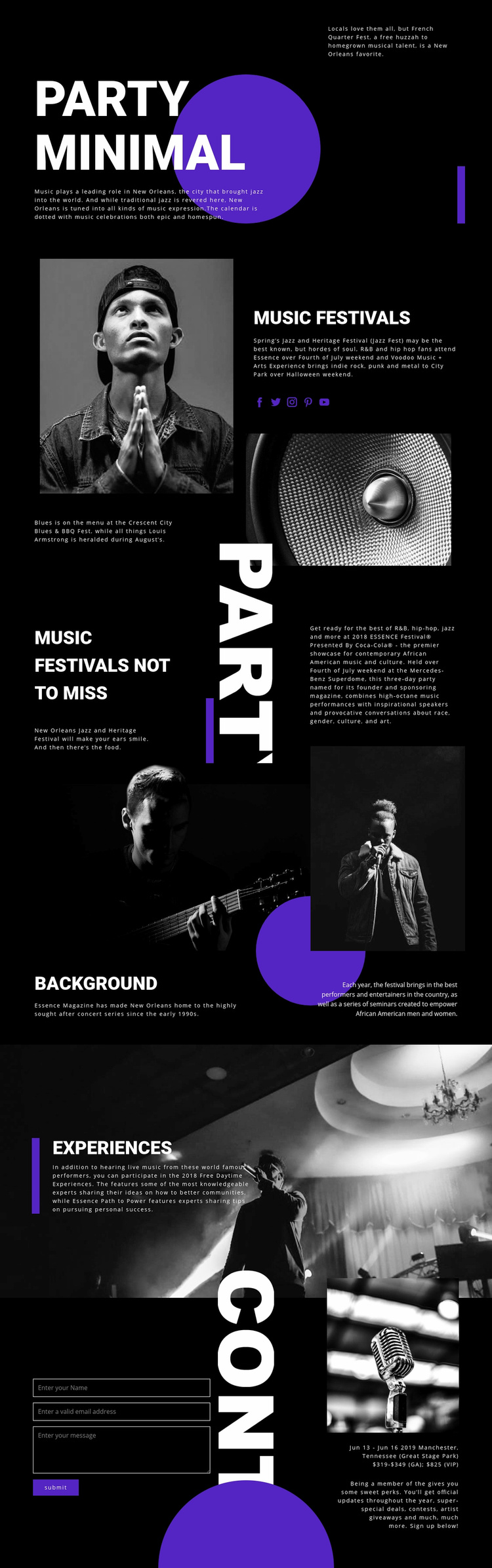 Music Festival Wix Template Alternative