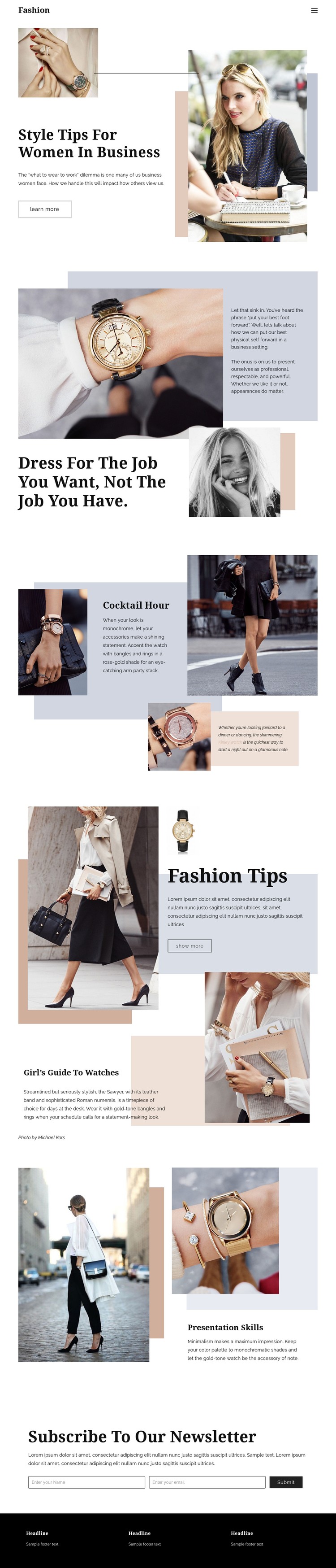 Fashion tips CSS Template