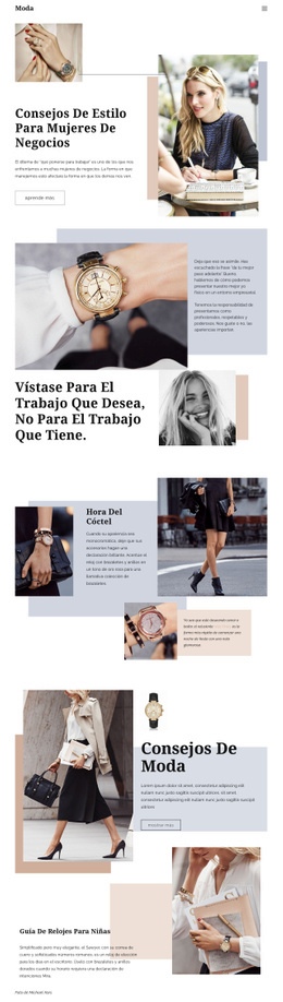 Plantilla De Sitio Para Consejos De Moda