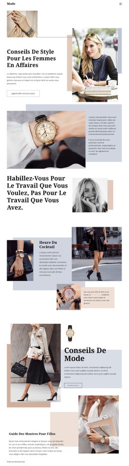 Fonctionnalité De Mise En Page Pour Conseils De Mode