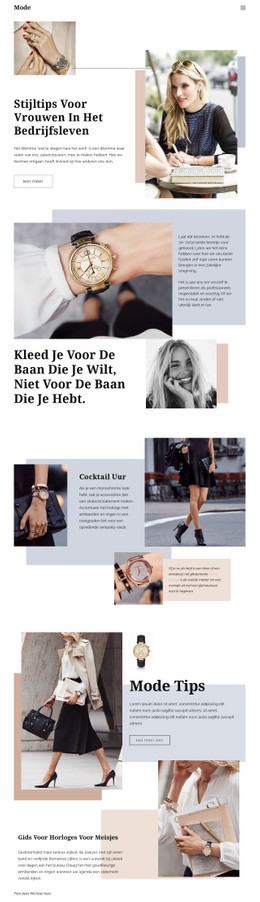 Mode Tips - Functionaliteit Websitebouwer