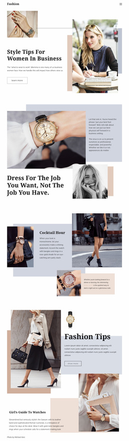Layout Functionality For Fashion Tips