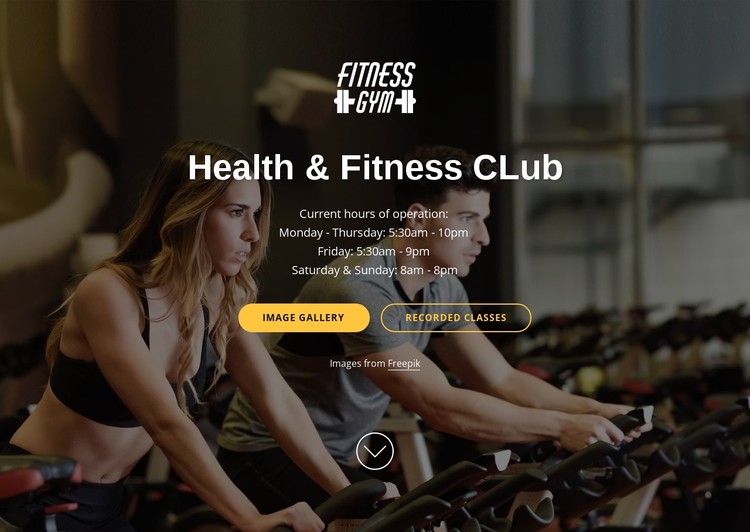 Wellness and fitness club CSS Template