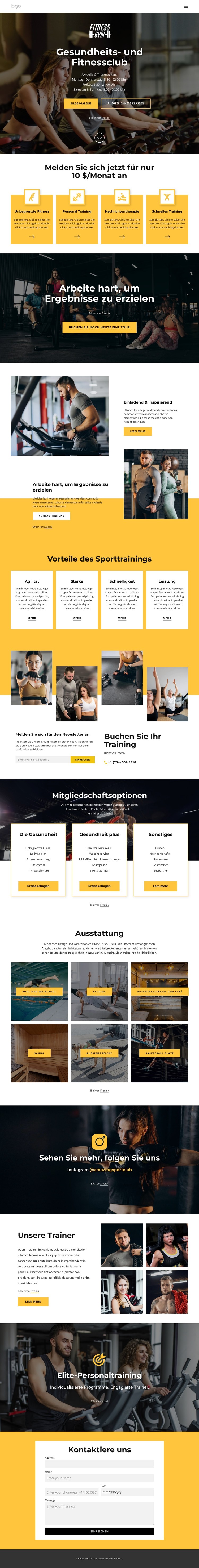 Gesundheits- und Fitnessclub CSS-Vorlage