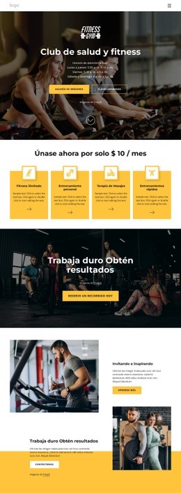 Club De Salud Y Fitness: Plantilla HTML5 Adaptable