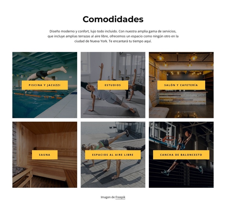 Recorre nuestras amenidades Tema de WordPress