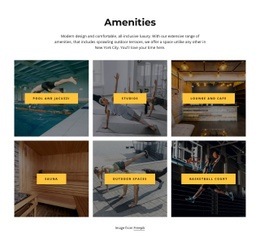 Amenities Color Code Tour our amenities - Html Code Example by Nicepage