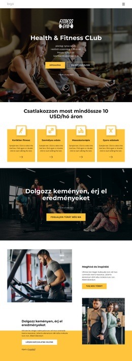 Egészség És Fitnesz Klub - Többcélú Webdesign