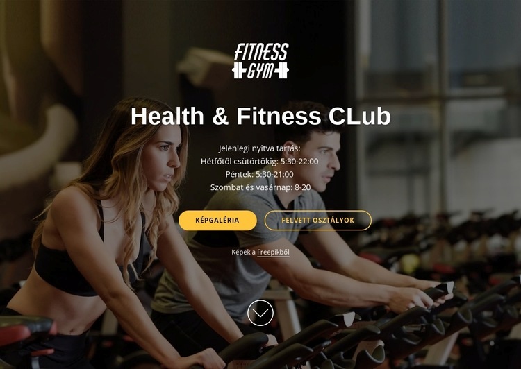 Wellness és fitness klub Weboldal tervezés