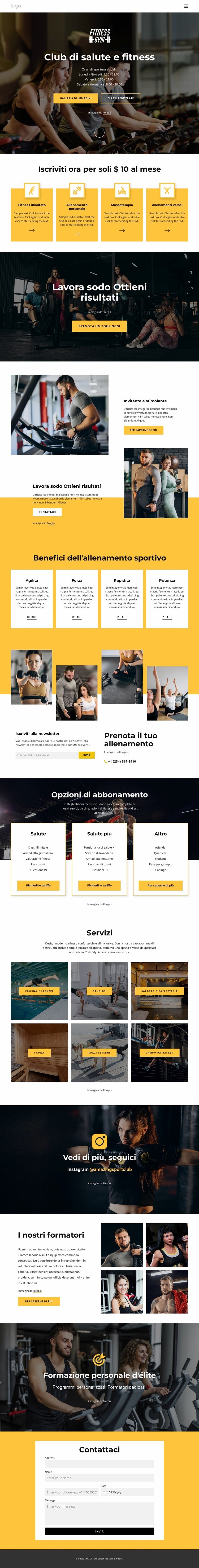 Centro benessere e fitness Progettazione di siti web