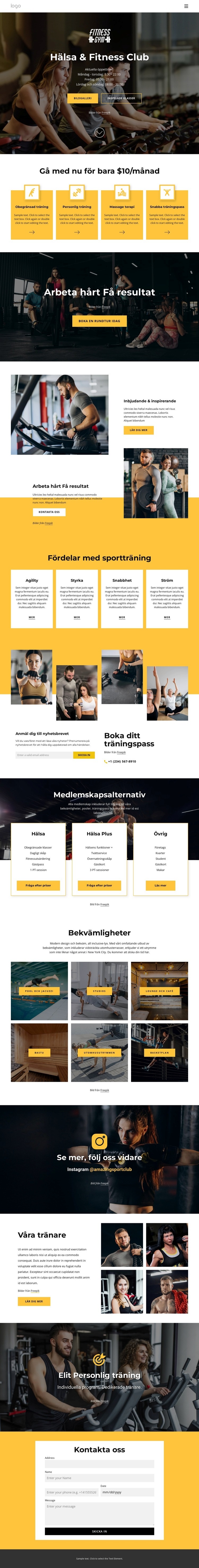 Hälso- och fitnessklubb WordPress -tema