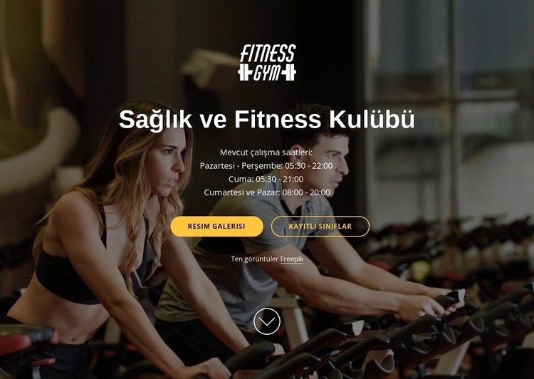 Sağlık ve fitness kulübü Açılış sayfası