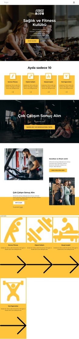 Sağlık Ve Fitness Kulübü Bir Sayfa Şablonu